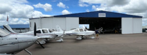 Line up outside the hangar